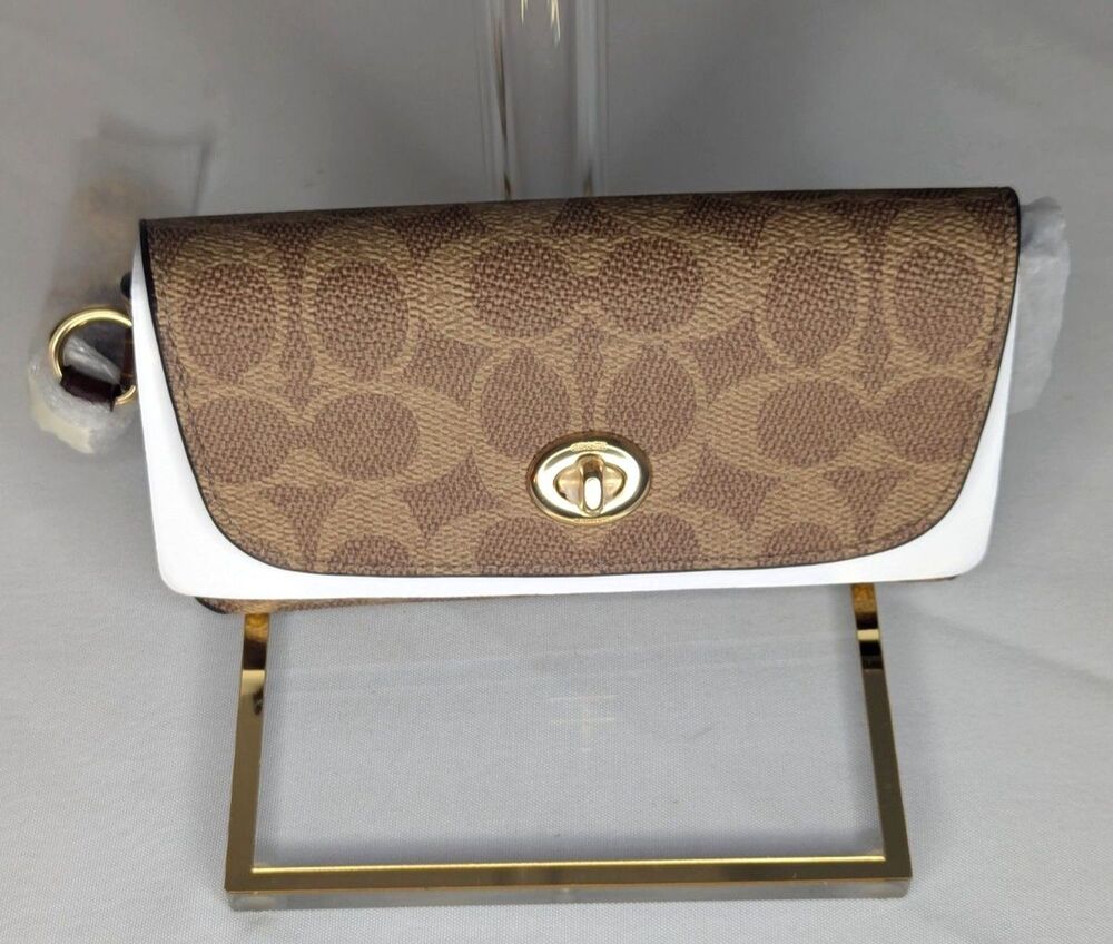 Coach Sunglass/Eyeglass Case - Tan/Gold/Brown, NWT